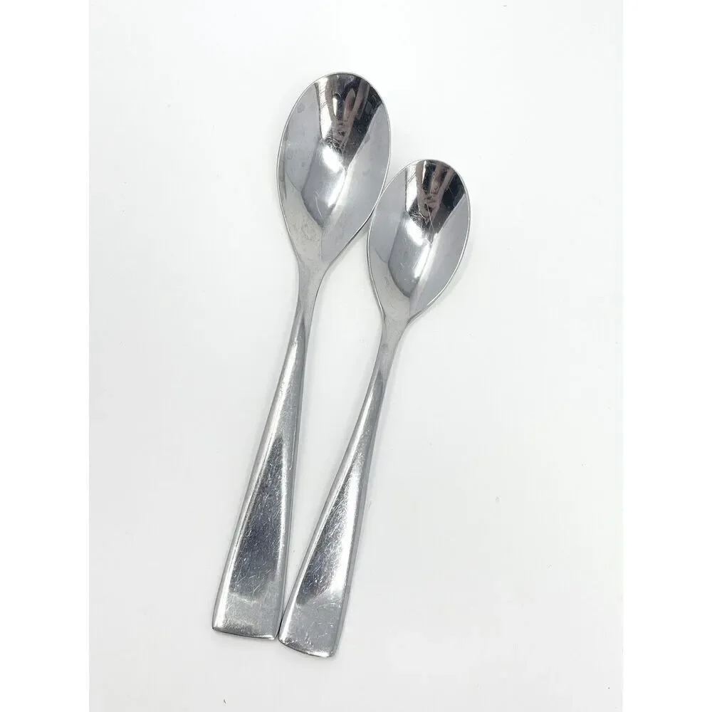 Oneida Grayson Glossy Stainless Soup Place Dinner Spoon 7” And Teaspoon 6 3/8”